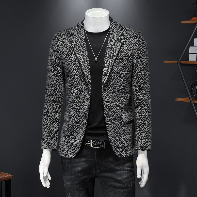 2022 spring new men' printed small suit Korean version slim and handsome trend plaid suit business casual jacket top, Black
2022 spring new men' printed small suit Korean version slim and handsome trend plaid suit business casual jacket top, Black