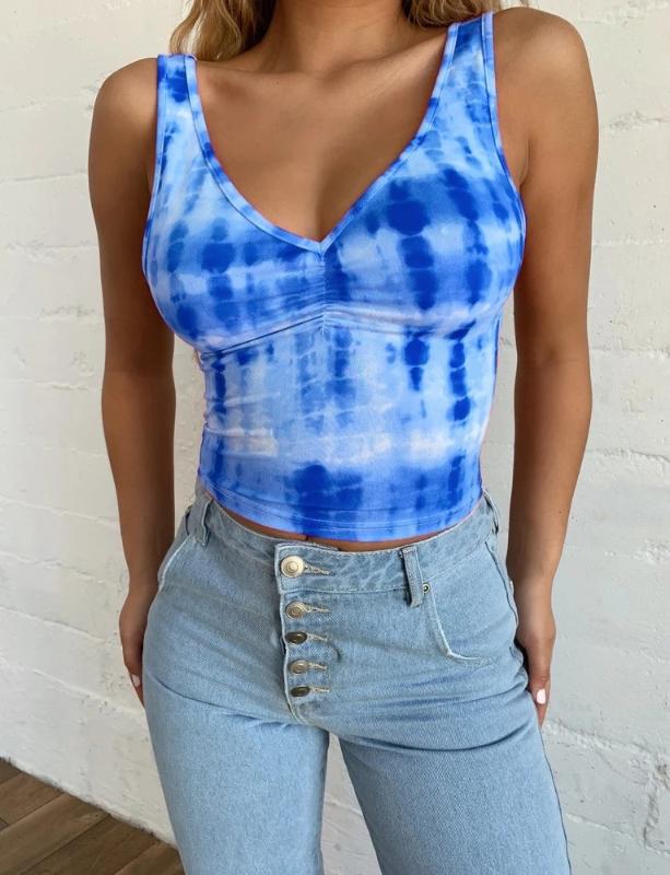 Hot Summer Women Sexy V Neck Sleeveless Tank Top Ladies Tie Dye Spaghetti Strap Top Camisoles Open Back Camis Tank Tops, Blue
Hot Summer Women Sexy V Neck Sleeveless Tank Top Ladies Tie Dye Spaghetti Strap Top Camisoles Open Back Camis Tank Tops, Blue