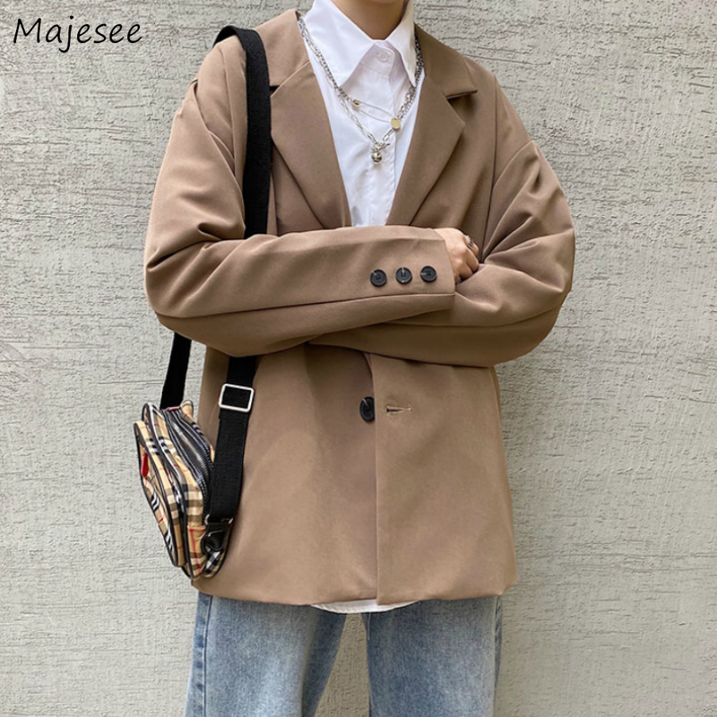 Men Solid Blazers Single Breasted Spring Korean Chic Leisure Oversize Mens Outwear Ins BF Teens Simple Pockets Ulzzang Loose New, Black
Men Solid Blazers Single Breasted Spring Korean Chic Leisure Oversize Mens Outwear Ins BF Teens Simple Pockets Ulzzang Loose New, Black
