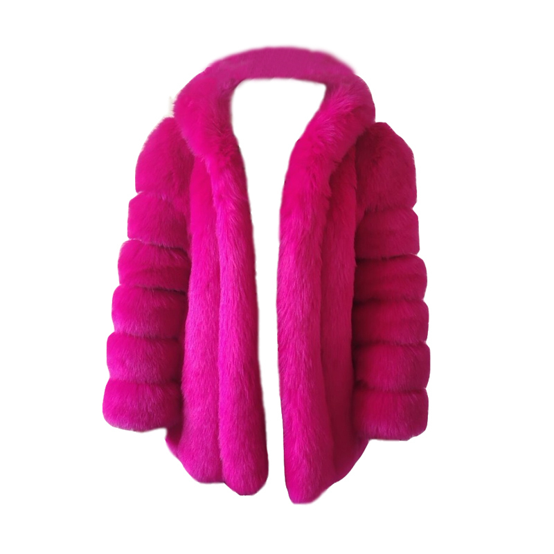 Factory Coat Women Winter Fashion Artificial Hooded Coats Overcoat Female Faux Fur Jacket T200507