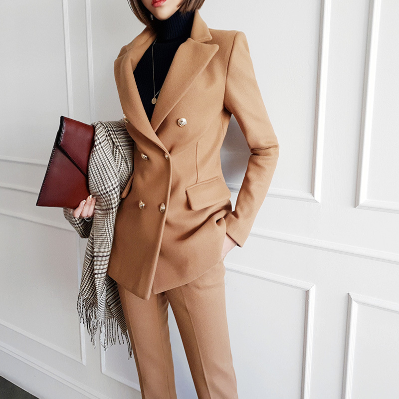 Autumn and winter new woman office suit of noble temperament woolen suit casual fashion thickening woolen Pant Suits two sets, Black
Autumn and winter new woman office suit of noble temperament woolen suit casual fashion thickening woolen Pant Suits two sets, Black
