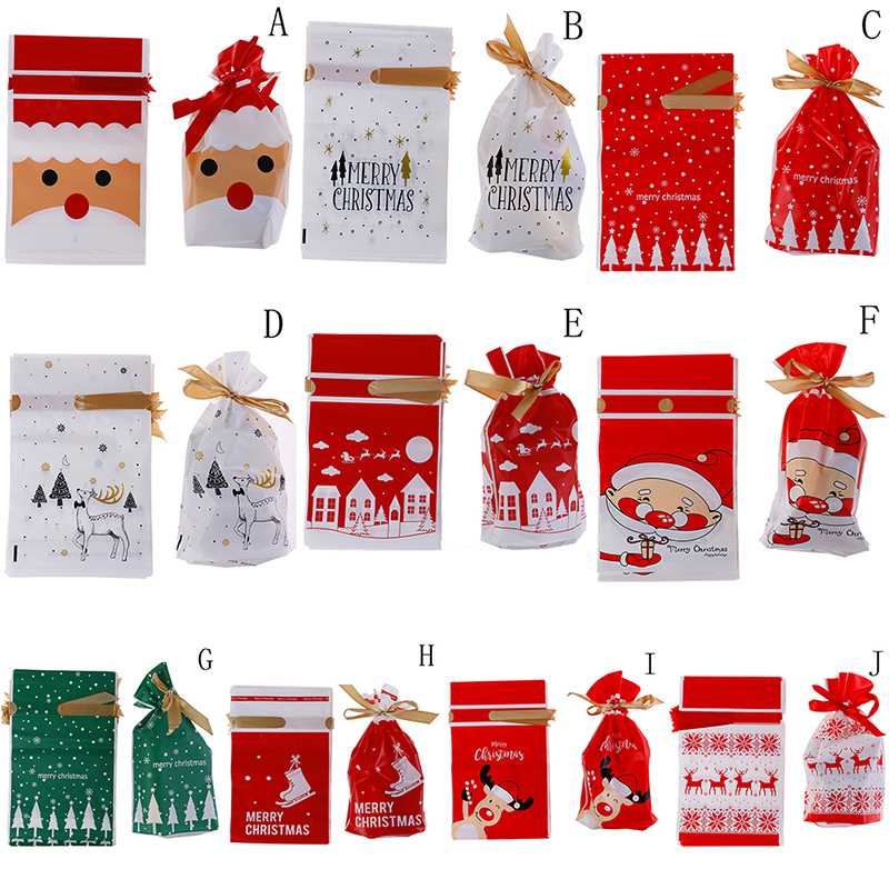 10pcs Christmas Plastic Candy Bags Santa Claus Elk Candy Sweet Treat Bags Xmas New Year Biscuit Gift
10pcs Christmas Plastic Candy Bags Santa Claus Elk Candy Sweet Treat Bags Xmas New Year Biscuit Gift