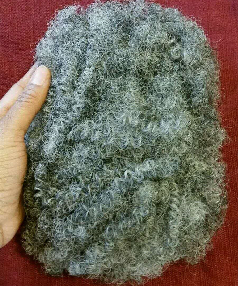 Afro Puff curly grey human hair puff drawstring ponytail clip in silver natural hair pony tail updo women afro gray hair extension