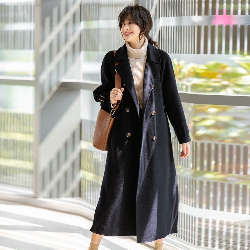 and 2020 autumn winter new double-breasted raglan sleeves plus long double-sided wool woolen coat female, White
and 2020 autumn winter new double-breasted raglan sleeves plus long double-sided wool woolen coat female, White