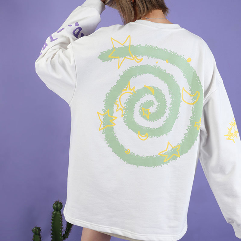 XITAO New Spring Clothing Sweatshirt Hip Hop Doodle Pattern Women Tops Korean Style O Neck Plus Size Streetwear DMY3539 T200311