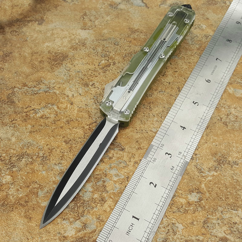 ut121 121 Transparent tanto D/E blade double action tactical self defense folding edc knife camping knife hunting knives xmas
ut121 121 Transparent tanto D/E blade double action tactical self defense folding edc knife camping knife hunting knives xmas