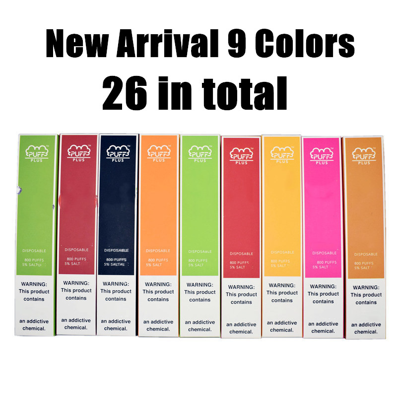 26 colors Puff Plus Disposable Vape Device 800 Puff 3.2mL Pods Vape Cartridge Puff Bars e cigarette
26 colors Puff Plus Disposable Vape Device 800 Puff 3.2mL Pods Vape Cartridge Puff Bars e cigarette