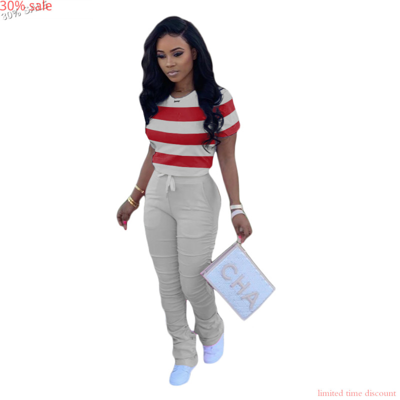 30% Woman Set Short-sleeve Tee Top Stacked Leggings Pants 2 Piece Set Fashion Striped Print Women Matching Stacked Pants, Home fun set
30% Woman Set Short-sleeve Tee Top Stacked Leggings Pants 2 Piece Set Fashion Striped Print Women Matching Stacked Pants, Home fun set