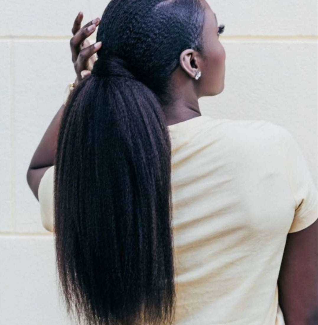 italian Yaki human hair ponytail extension Coarse yaki kinky straight drawstring ponytail for black women 120g
