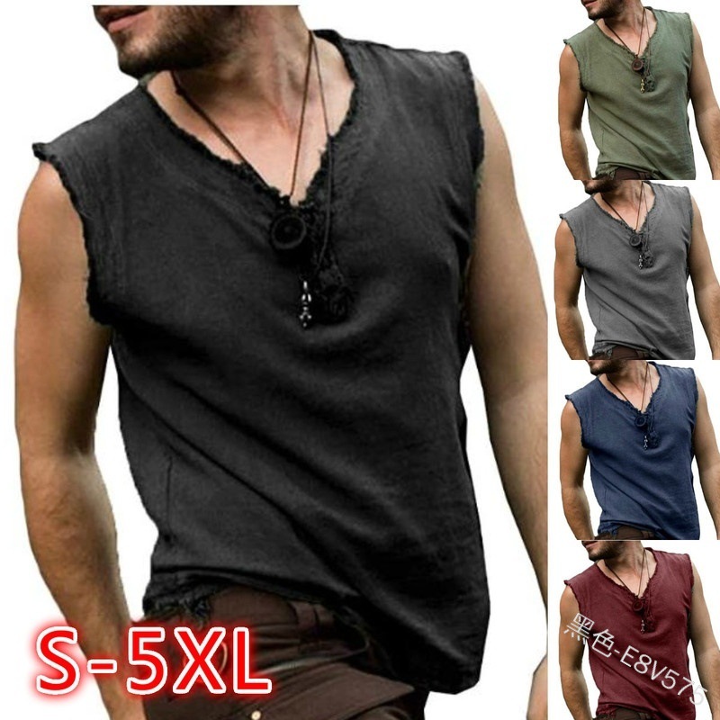 WEPBEL Men T Shirt Retro V-neck Brushed Casual Sleeveless T-shirt Men' Top Summer Fashion Solid Color Cotton Polyster, Black
WEPBEL Men T Shirt Retro V-neck Brushed Casual Sleeveless T-shirt Men' Top Summer Fashion Solid Color Cotton Polyster, Black