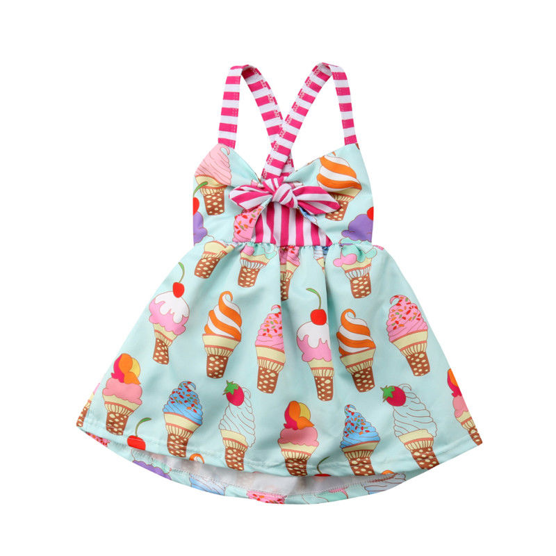 Toddler Kids Baby Girls Summer Sleeveless Ice Cream Print Strap Tutu Dress Sundress Clothes Summer, As pic 
Toddler Kids Baby Girls Summer Sleeveless Ice Cream Print Strap Tutu Dress Sundress Clothes Summer, As pic