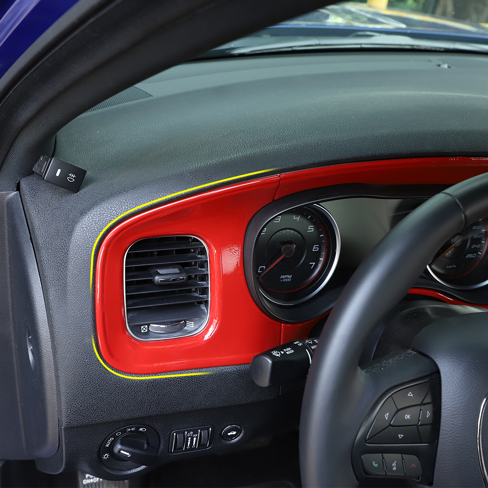 Red Interior Console Dashboard Panel Cover Trim for Dodge Charger Factory Outlet Interior Accessories