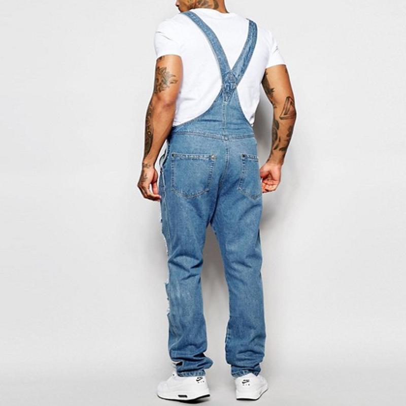 Men's Jeans Sale Fashion Mens Ripped Pocket Overalls Denim Bib Hip Hop Jumpsuit High Straight Street Jumpsuits Streetwear