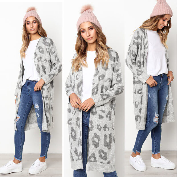 Blackday 2021 Women leopard knitted long cardigan long sleeve sweater overcoat for female women autumn new outwear coats women autumn, Gray
Blackday 2021 Women leopard knitted long cardigan long sleeve sweater overcoat for female women autumn new outwear coats women autumn, Gray