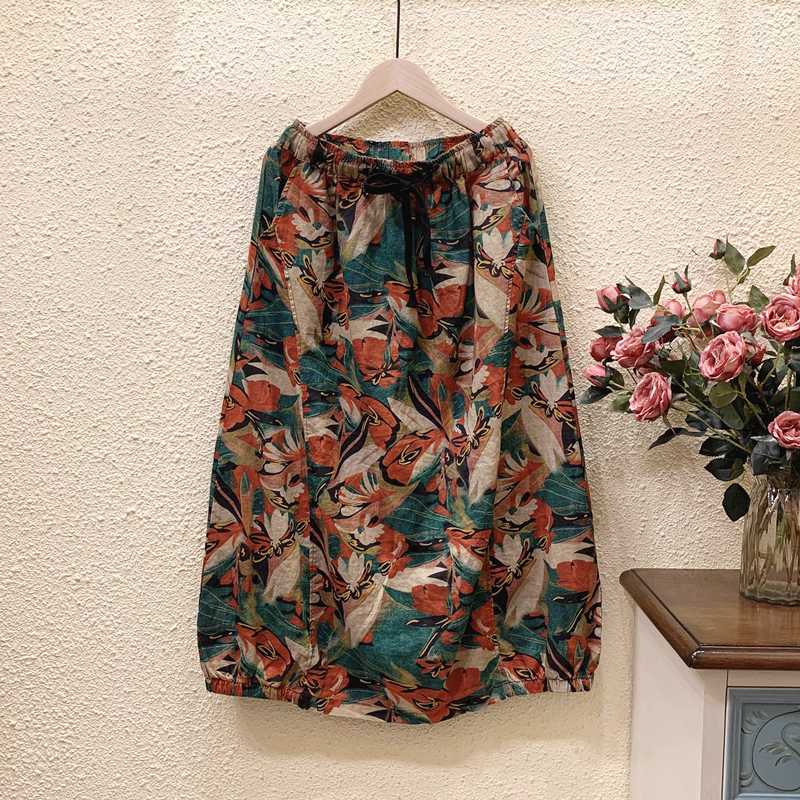 Multi color spring autumn skirts womens 2020 art RETRO elastic waist print Linen Skirt casual bud skirt, No.3
Multi color spring autumn skirts womens 2020 art RETRO elastic waist print Linen Skirt casual bud skirt, No.3