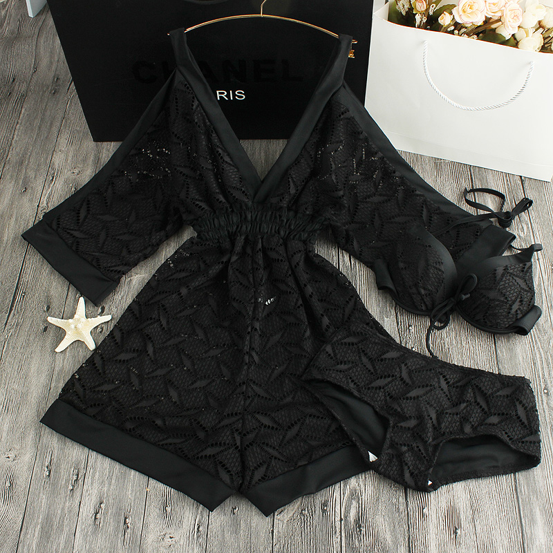 New Push Up Women Lace Swimwear Retro Black White Cut Out Cover Up Bathing Suit Set Dress summer sea 3 piece
New Push Up Women Lace Swimwear Retro Black White Cut Out Cover Up Bathing Suit Set Dress summer sea 3 piece