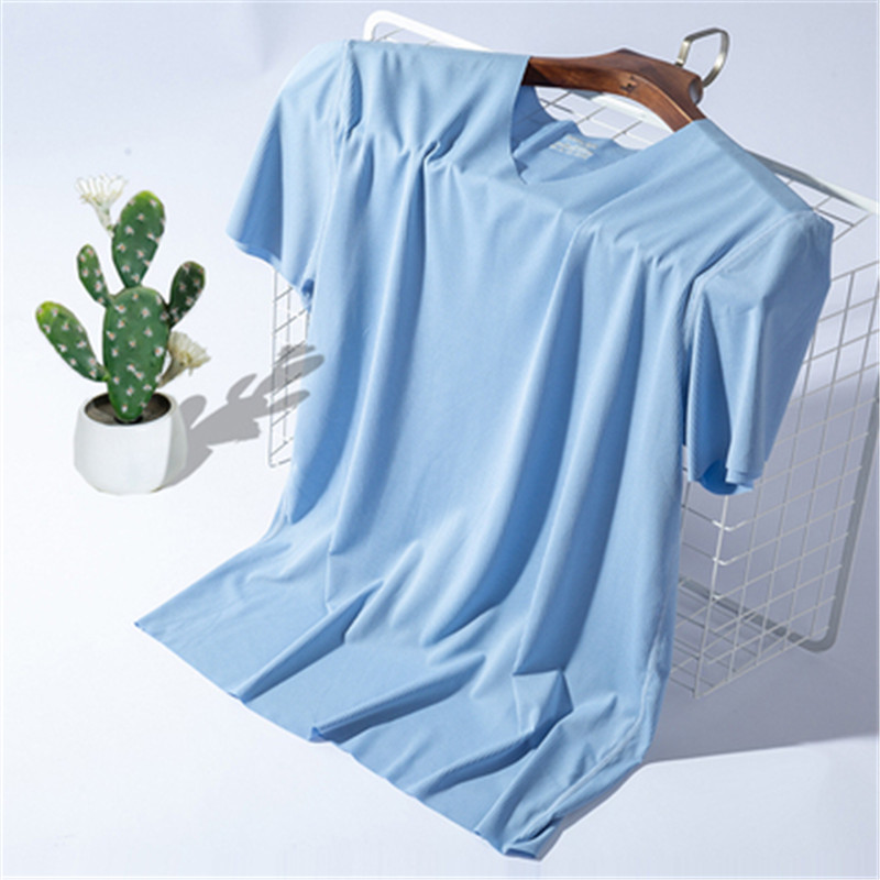 Men's t-shirt thin section short-sleeved summer Ice silk ribbed traceless T-shirt without trace Slim stretch V-neck solid color, White
Men's t-shirt thin section short-sleeved summer Ice silk ribbed traceless T-shirt without trace Slim stretch V-neck solid color, White