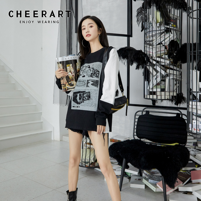 CHEERART Fall 2020 Sweatshirt Women Graphic Hoodies Black White Loose Sweat Shirt Korean Fashion Hoodie Clothes, As pic
CHEERART Fall 2020 Sweatshirt Women Graphic Hoodies Black White Loose Sweat Shirt Korean Fashion Hoodie Clothes, As pic