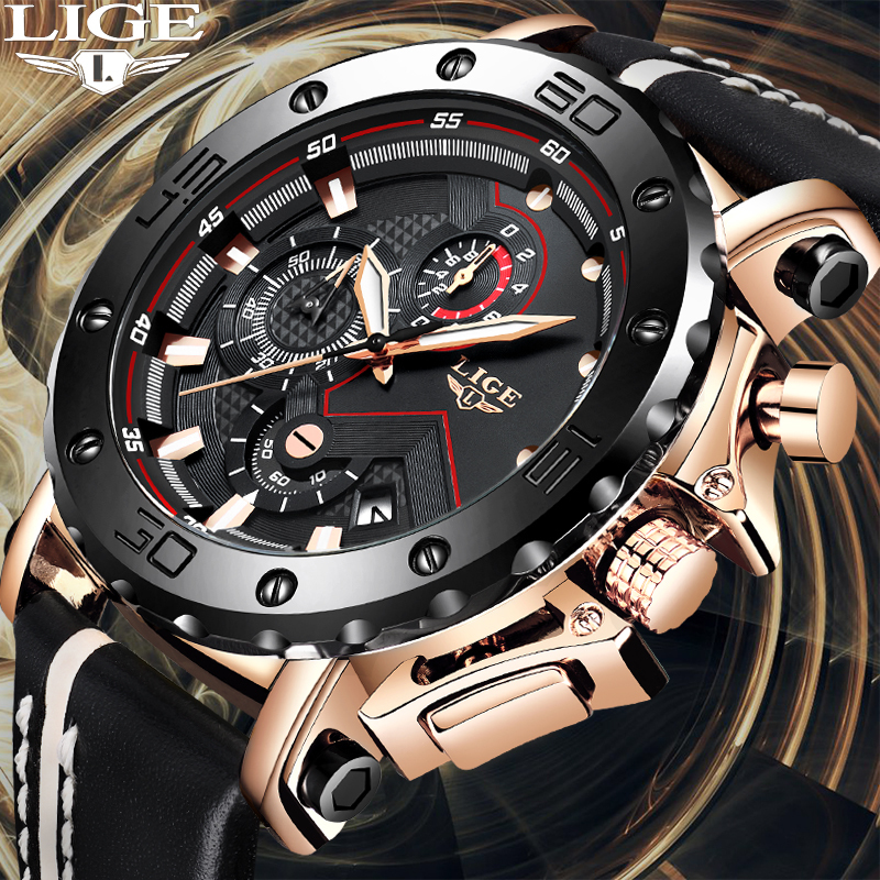 Relogio Masculino 2019 New LIGE Sport Chronograph Mens Watches Top Brand Casual Leather Waterproof Date Quartz Watch Man Clock T200113, Rose gold blue
Relogio Masculino 2019 New LIGE Sport Chronograph Mens Watches Top Brand Casual Leather Waterproof Date Quartz Watch Man Clock T200113, Rose gold blue