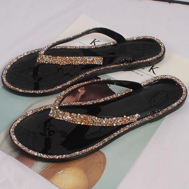 Sequins Flip Flops Women Slippers Summer Slides Lady Shoes Bling Sandals Outside Beach Non-slip Bathroom Casual White Slippers, Black
Sequins Flip Flops Women Slippers Summer Slides Lady Shoes Bling Sandals Outside Beach Non-slip Bathroom Casual White Slippers, Black