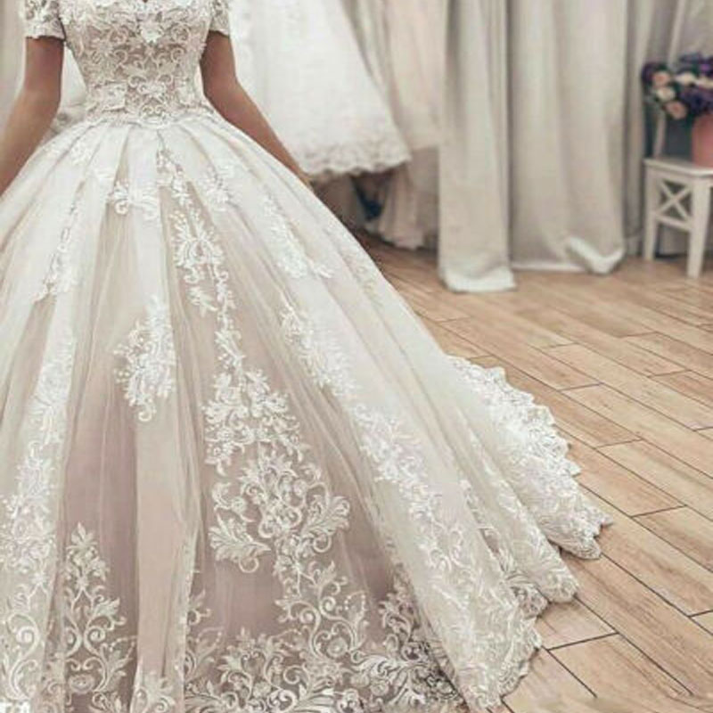 Wedding Dresses Bridal Ball Gowns Princess Off Shoulder Lace Appliques Beading Beaded Size 4 6 8 10 12 14 16 18 20 Custom