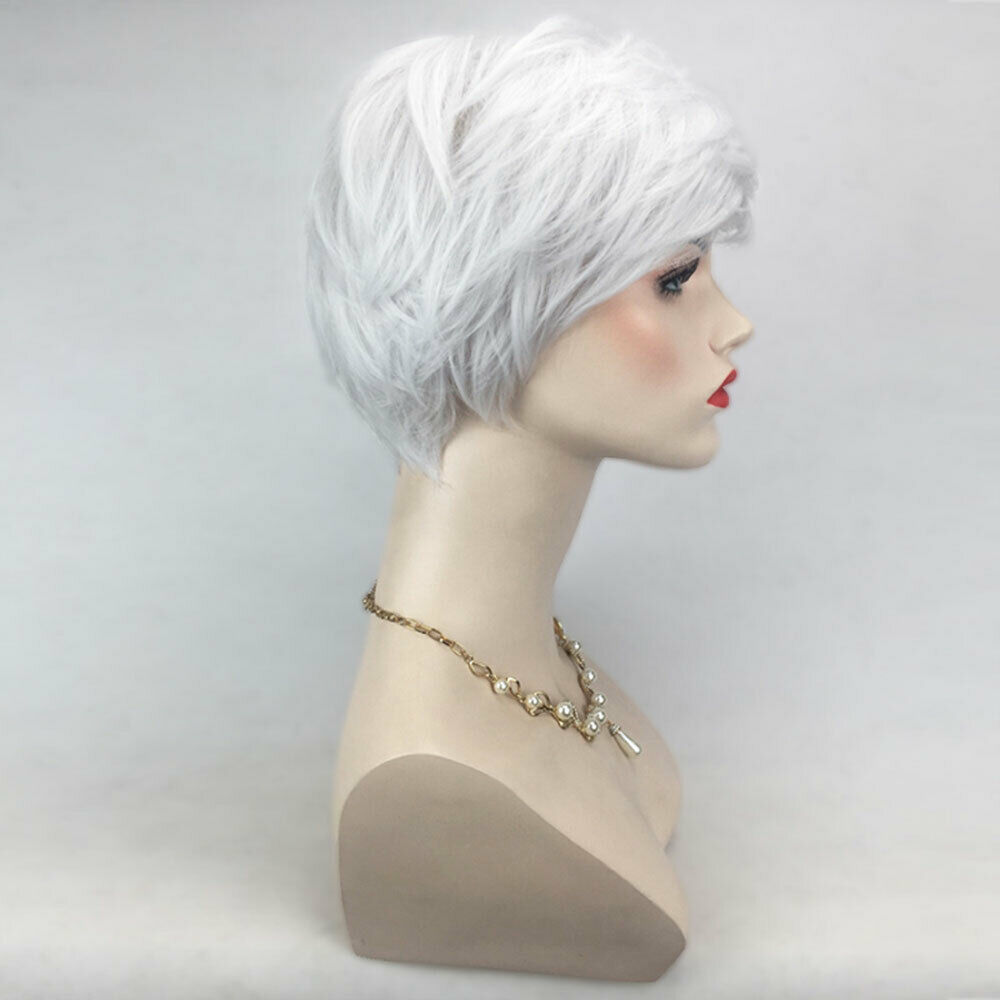 Women Ombre Short Wig Ladies Real Natural Curly Straight Full Hair Party Cosplay