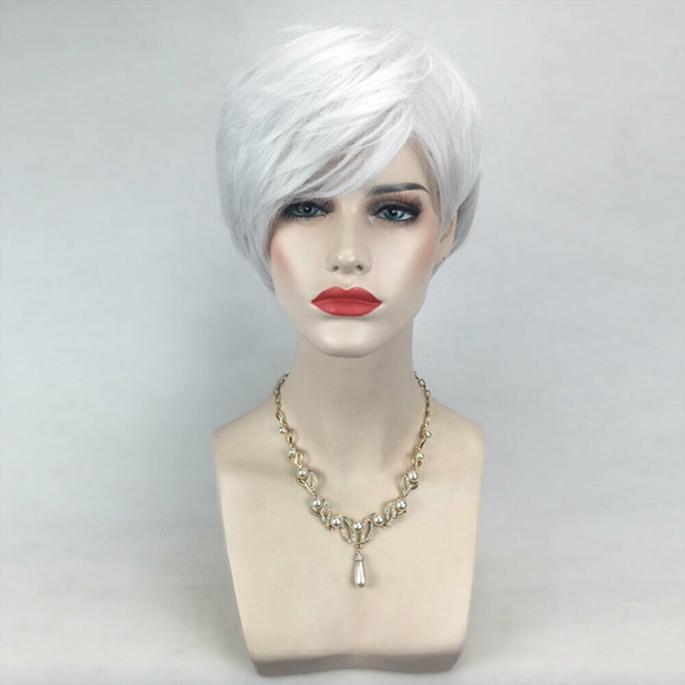 Women Ombre Short Wig Ladies Real Natural Curly Straight Full Hair Party Cosplay