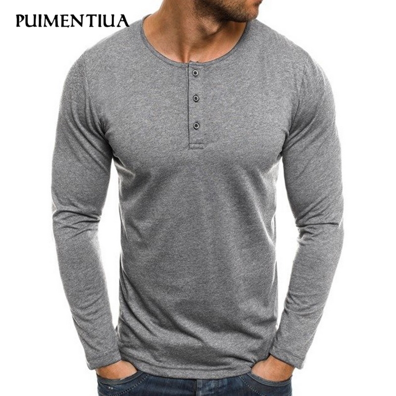 Puimentiua 2020 Spring new fashion men long-sleeved T-shirt round button neck casual men' solid color basic styles Slim Tops, 02 white
Puimentiua 2020 Spring new fashion men long-sleeved T-shirt round button neck casual men' solid color basic styles Slim Tops, 02 white