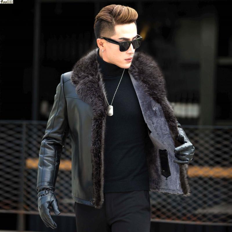 Boollili Leather Jacket Men Real Raccoon Fur Collar Wool Liner Second Layer of Sheepskin Coat Men Leather Jackets, Black short
Boollili Leather Jacket Men Real Raccoon Fur Collar Wool Liner Second Layer of Sheepskin Coat Men Leather Jackets, Black short