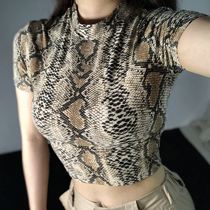 Sexy Crop Top Women Snake Print Tank Top Slim Primer High Collar Vest Harajuku Crop Tank Top T Shirt Femme Girls Camis Tops, Brown
Sexy Crop Top Women Snake Print Tank Top Slim Primer High Collar Vest Harajuku Crop Tank Top T Shirt Femme Girls Camis Tops, Brown