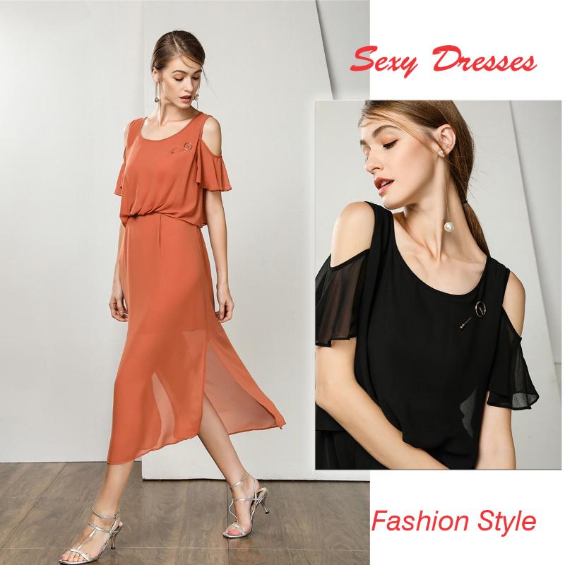 Women Fashion Sexy Dresses A-line Dress Short Sleeve Medi Chiffon Split Dress Lady Knee-Length Loose Casual Summer Sundress, Black
Women Fashion Sexy Dresses A-line Dress Short Sleeve Medi Chiffon Split Dress Lady Knee-Length Loose Casual Summer Sundress, Black