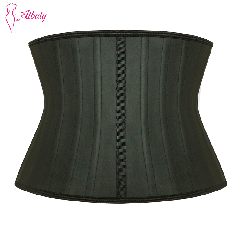 Short Torso Latex Corset Waist Trainer 25 Steel Boned Body Shaper Slimming Shapewear CX200724