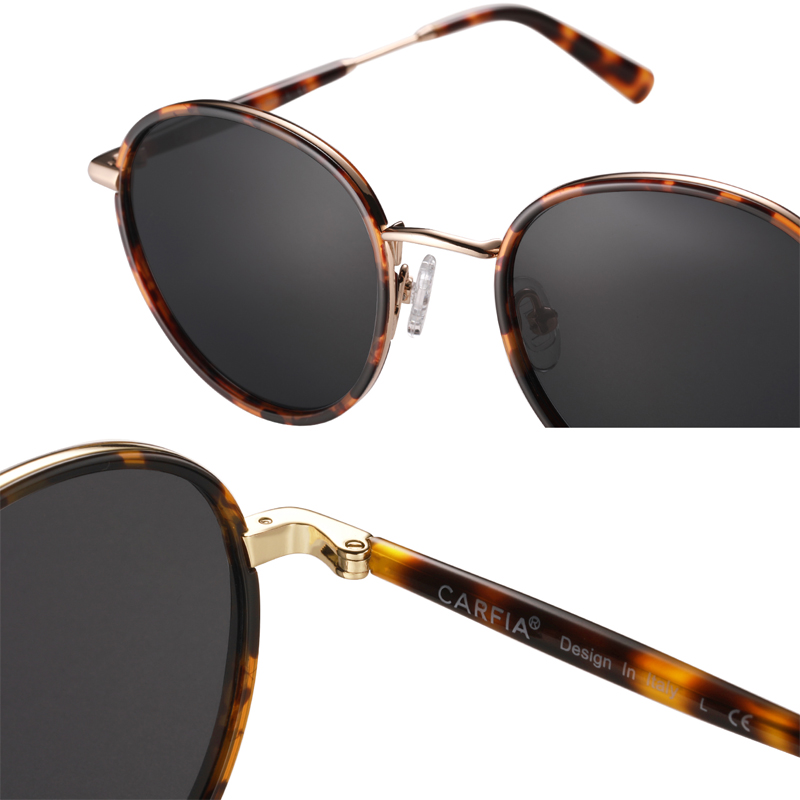 polarized sunglasses women sunglasses carfia 1949 Vintage round designer for men UV protection acatate resin glasses