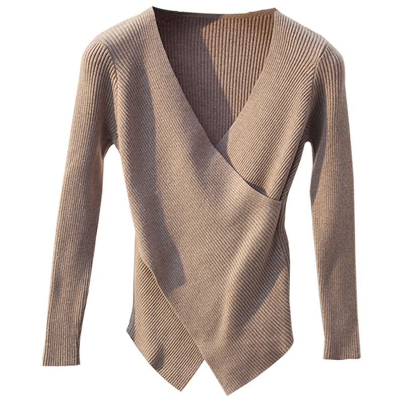 Women Knitted Casual Sweater Long Sleeve V-neck women Pullovers Solid color Elegant top
Women Knitted Casual Sweater Long Sleeve V-neck women Pullovers Solid color Elegant top