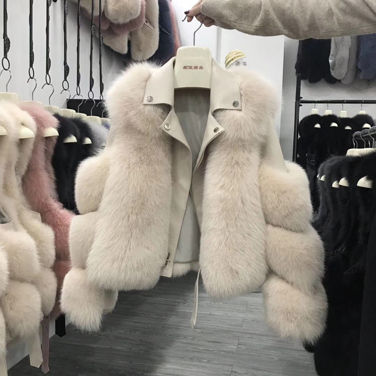 Leather Jacket Women Fur Coat Female Motorcycle Model Leather Fashion Overcoat Women Fur Jacket, Beige
Leather Jacket Women Fur Coat Female Motorcycle Model Leather Fashion Overcoat Women Fur Jacket, Beige