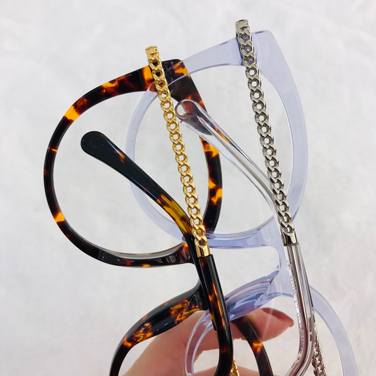 2020 new fashion design CH4568 women's wear chain design Cateye round glasses frame prescription glasses full package box UV400