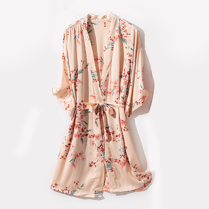 Satin Nightdress Women Print Flower Robe Summer Kimono Bath Gown Thin Nightgown Sleepwear Casual Silky Home Clothes Nightwear, Pink
Satin Nightdress Women Print Flower Robe Summer Kimono Bath Gown Thin Nightgown Sleepwear Casual Silky Home Clothes Nightwear, Pink