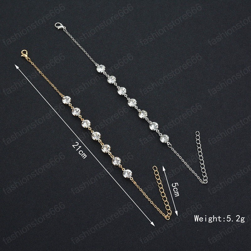 Fashion Rhinestone Anklets For Women Summer Beach Barefoot Jewelry Bohimia Crystal Ankle Bracelet Female Ankle