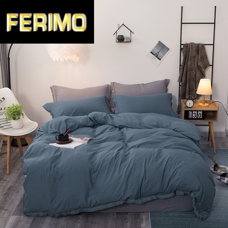 Pure color washed cotton Bedding Set 3pcs quilt cover Pillowcases comforter bedding sets bed linen bed set Bedclothes 7 size
Pure color washed cotton Bedding Set 3pcs quilt cover Pillowcases comforter bedding sets bed linen bed set Bedclothes 7 size