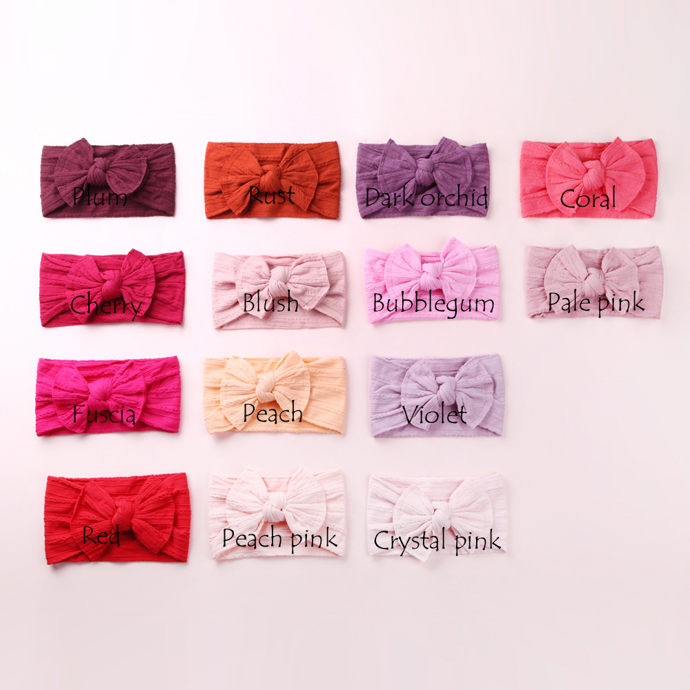 30PC/lot Newborn Kids Handmade Cable Knit Wide Nylon Headbands,Knotted Hair Bow Ribbed Headband,Children Girls Hair Accessories CX200714