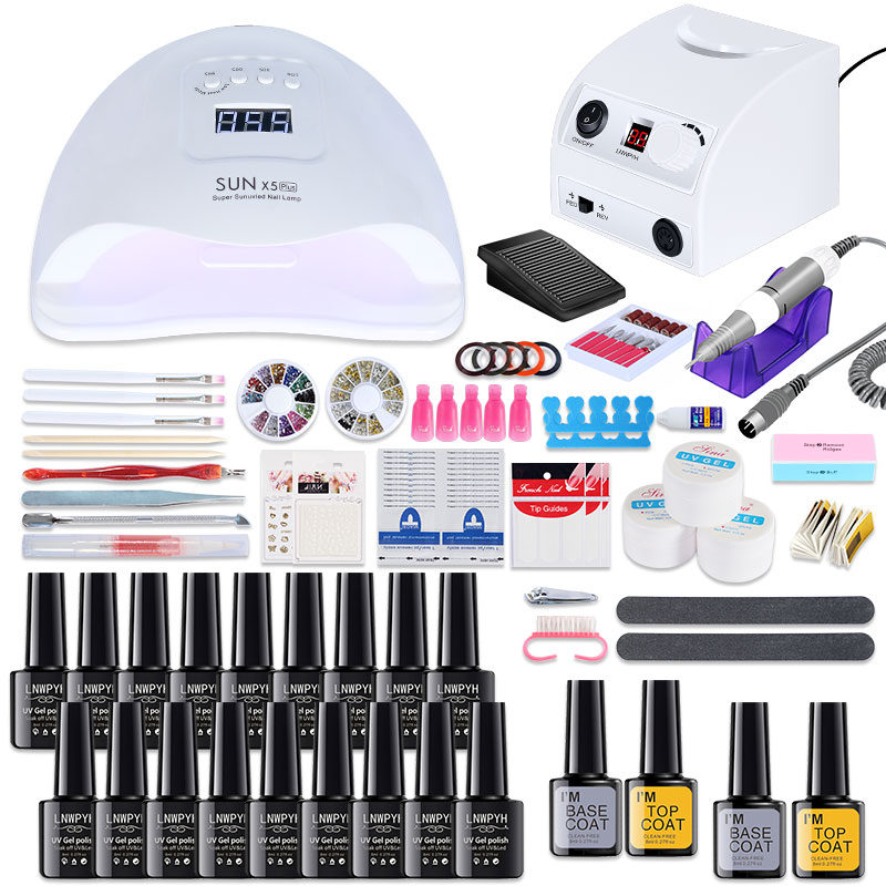 Manicure Set 18/12 Colors Gel Nail Polish Set With Nail drill Machine LED lamp Dryer Manicure Kit Art Tool
Manicure Set 18/12 Colors Gel Nail Polish Set With Nail drill Machine LED lamp Dryer Manicure Kit Art Tool