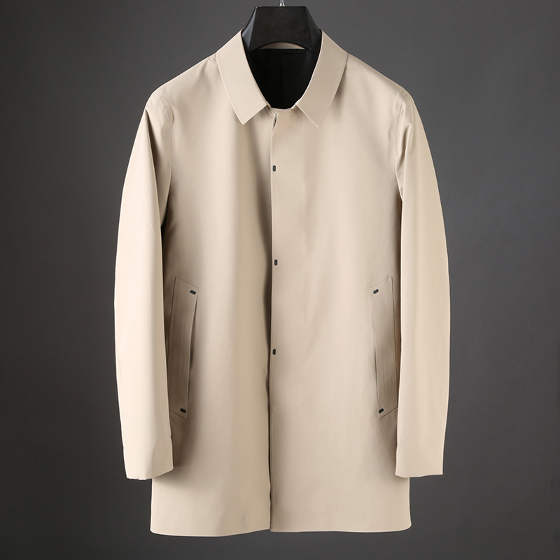 high-end quality windbreaker men press rubber lapel in long style business casual over the knee coat men, Black
high-end quality windbreaker men press rubber lapel in long style business casual over the knee coat men, Black