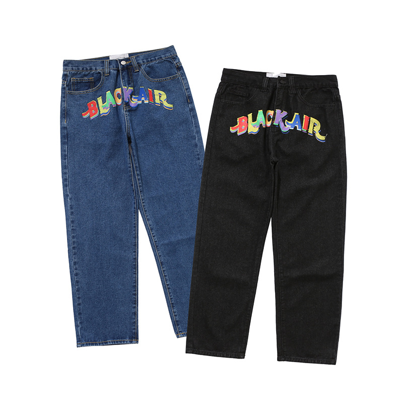 UNCLEDONJM Men's Colorful Tadpole Printed Letter Casual Pants Hip Hop biker jeans men clothes 2020 denim jeans ME-Z68