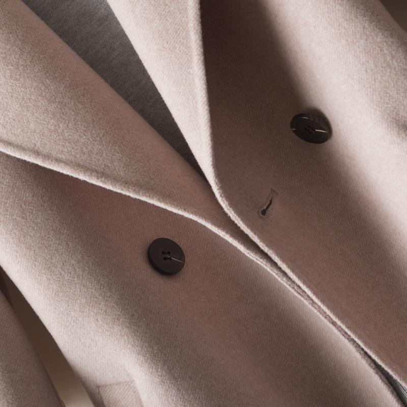 Women's Wool & Blends Double Sided Cashmere Coat Mid Length Women Winter