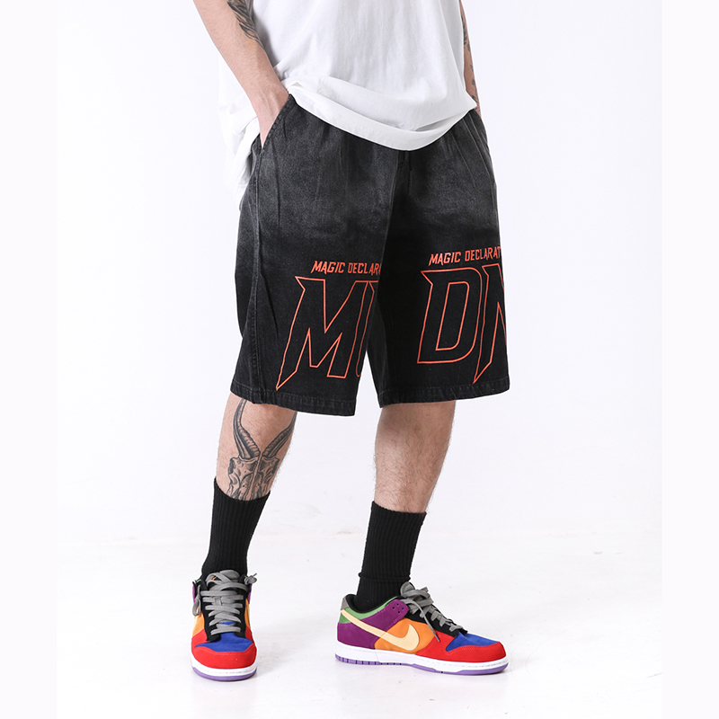 Original Gradient Letter Washed Jeans Shorts Loose Casual Harajuku Drawstring Streetwear Denim Shorts Baggy Knee Length Pant Men, Black
Original Gradient Letter Washed Jeans Shorts Loose Casual Harajuku Drawstring Streetwear Denim Shorts Baggy Knee Length Pant Men, Black