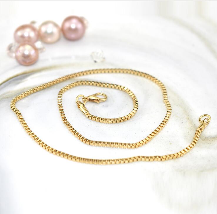 Fashion Venice Chain Men women Necklace 50pcs/lot gold silvery 2MM Box Chain Necklace 20"/24"/28" for Pendants