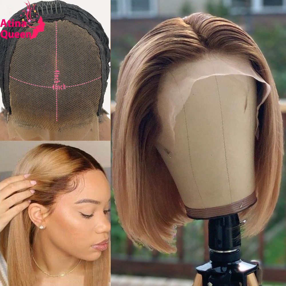 Ombre Human Hair Short Bob Wig Brown Honey Blonde Colored 13x6 Lace Front Wigs Remy 4x4 Lace Closure Wig Preplucked 150 Density, Ombre color
Ombre Human Hair Short Bob Wig Brown Honey Blonde Colored 13x6 Lace Front Wigs Remy 4x4 Lace Closure Wig Preplucked 150 Density, Ombre color