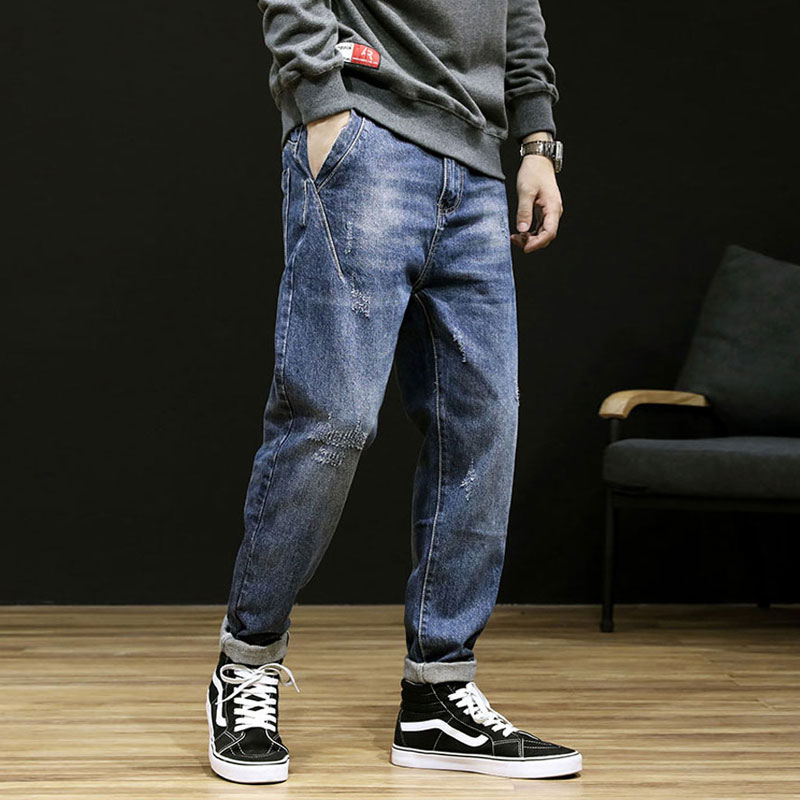 Fashion Streetwear Men Jeans Loose Fit Spliced Designer Ripped Denim Harem Pants Retro Blue Japanese Vintage Hip Hop Jeans Men, Black
Fashion Streetwear Men Jeans Loose Fit Spliced Designer Ripped Denim Harem Pants Retro Blue Japanese Vintage Hip Hop Jeans Men, Black