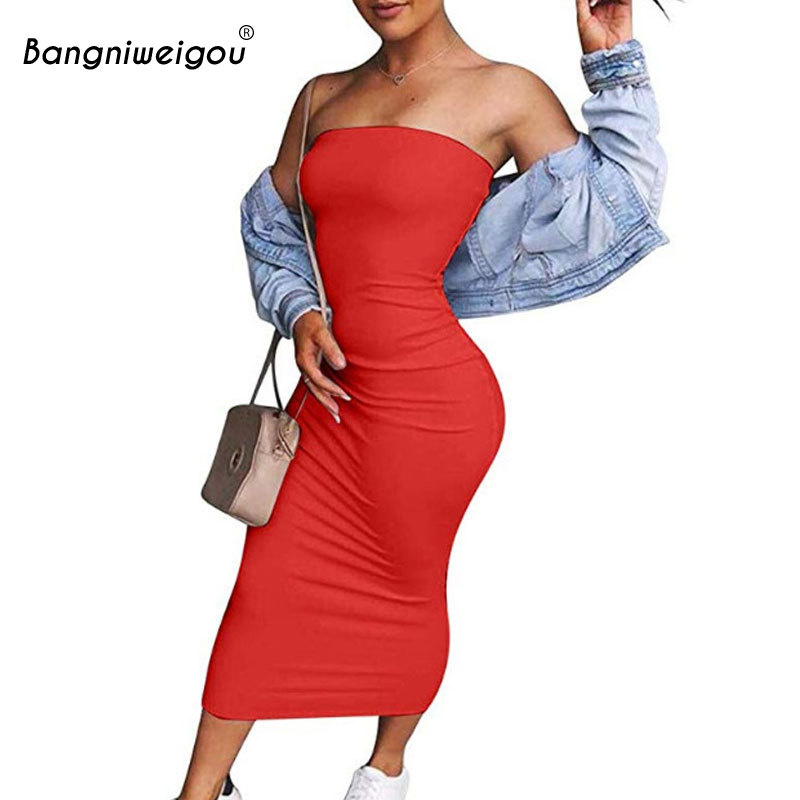 2020 hot Bangniweigou Sexy Off Shoulder Tube Dress Summer Women Black White Basic Bodycon Sundress Strapless Stretchy Bandage Robe, Navy blue
2020 hot Bangniweigou Sexy Off Shoulder Tube Dress Summer Women Black White Basic Bodycon Sundress Strapless Stretchy Bandage Robe, Navy blue