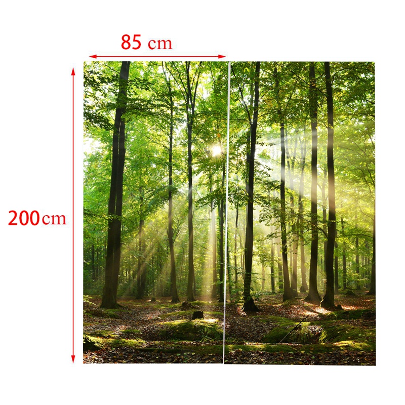 Bamboo Forest Printed Blackout Curtains For Bedroom Window Curtains For Living Room 85% Shading 3D Height 200Cm Width 170Cm
